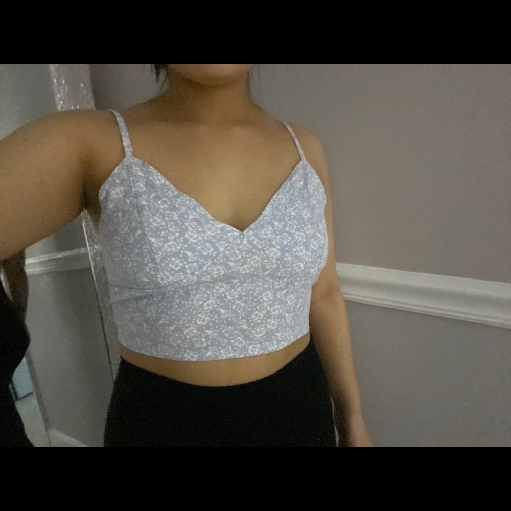 Lavender floral crop top